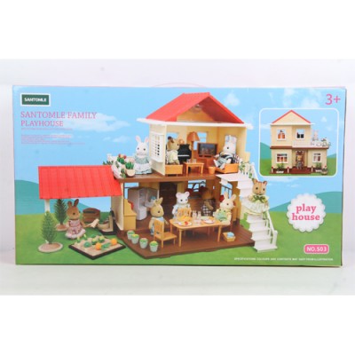 Play Model House Children Castle Toy Poultry Animal Model Scene Model toys for children family  house toy