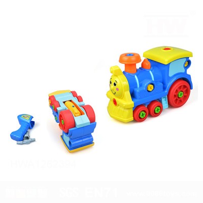 Popular Mini plastic cartoon feature disassembled toy train