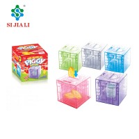 Promotion plastic transparent IQ maze money box coin box piggy box toys