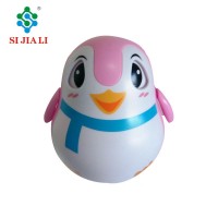 Lovely baby toys blinking eyes pink penguin roly-poly tumbler toy