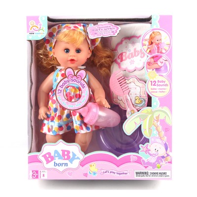 12 inch real looking newborn baby dolls with accessories with IC