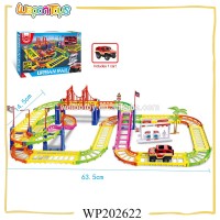 96pcs battery operated toy train track high speed electric train track with light