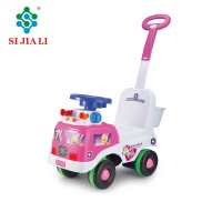 Cartoon Ambulance Sliding Function Baby Ride On Car Toys Baby Walker With Push Handle