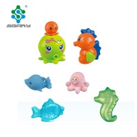 6 Pcs Cute Baby Shower Bath Toys Floating Rubber animal toys