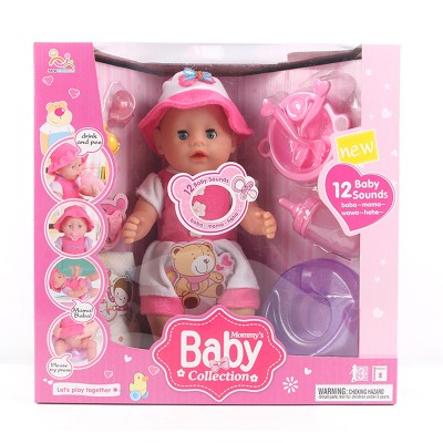 16 inch real looking silicone newborn vinyl baby dolls with accessories with IC can pee&drink