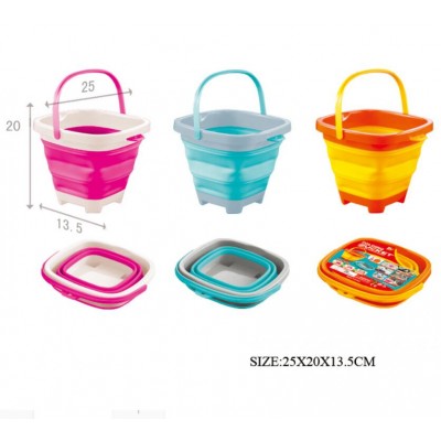 5L cheap plastic small folding beach bucket